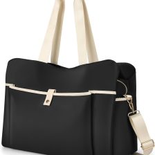 Large Tote Gym Bag for Women, Weekender Travel Duffel Bag Overnight Carry on Bag Hospital Bag for Women with Wet Pocket, Black